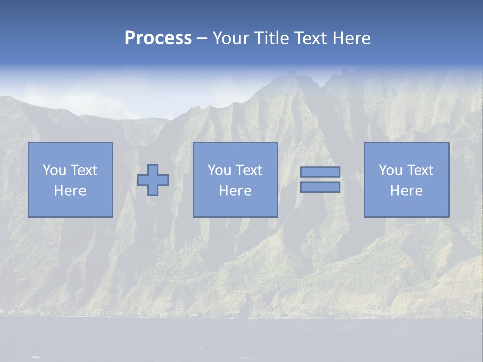Horizontal View Of Kauai's Famous Na Pali Coast, Inaccessible By Road. PowerPoint Template