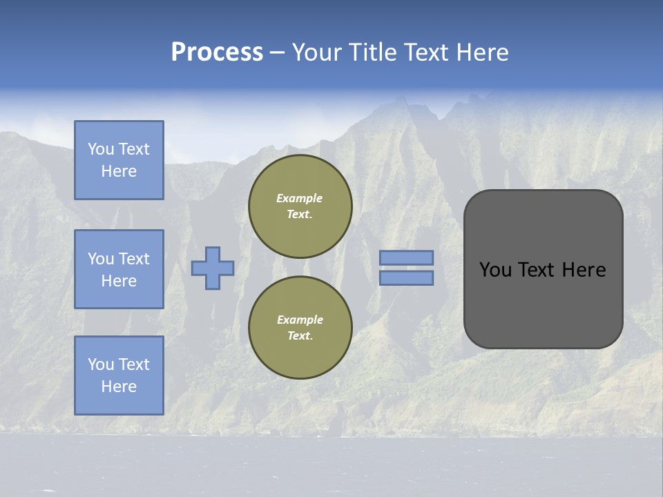 Horizontal View Of Kauai's Famous Na Pali Coast, Inaccessible By Road. PowerPoint Template