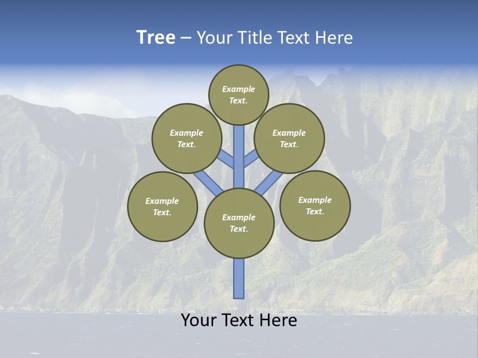 Horizontal View Of Kauai's Famous Na Pali Coast, Inaccessible By Road. PowerPoint Template