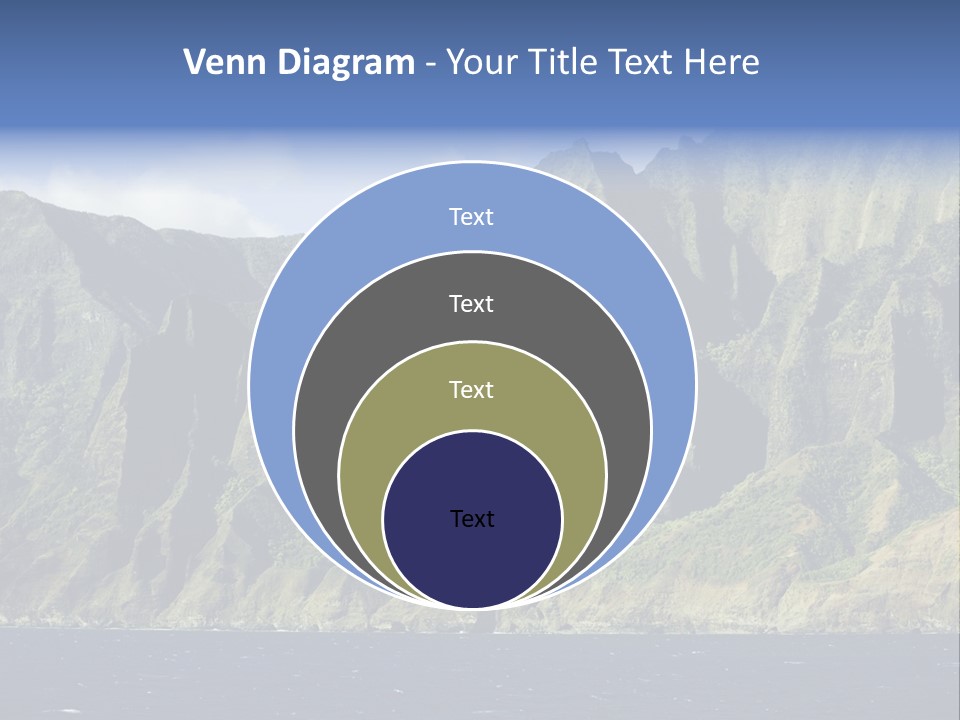 Horizontal View Of Kauai's Famous Na Pali Coast, Inaccessible By Road. PowerPoint Template