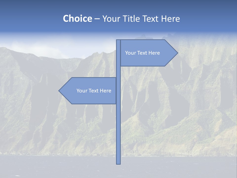 Horizontal View Of Kauai's Famous Na Pali Coast, Inaccessible By Road. PowerPoint Template