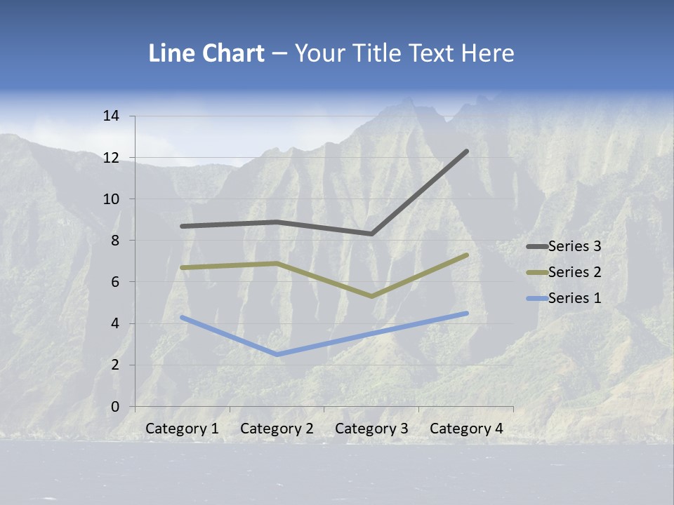Horizontal View Of Kauai's Famous Na Pali Coast, Inaccessible By Road. PowerPoint Template