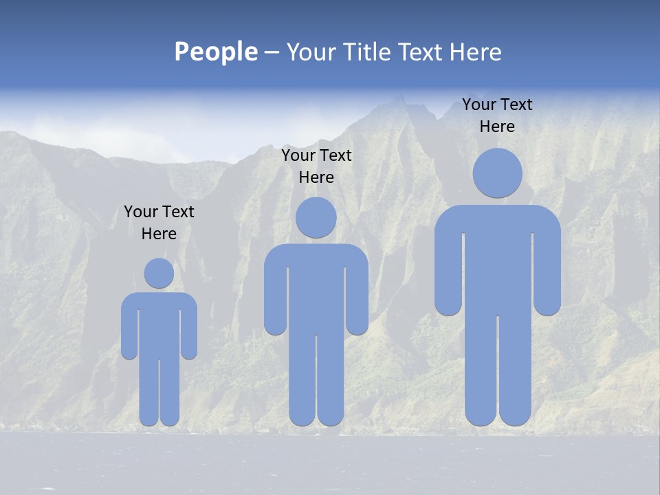 Horizontal View Of Kauai's Famous Na Pali Coast, Inaccessible By Road. PowerPoint Template