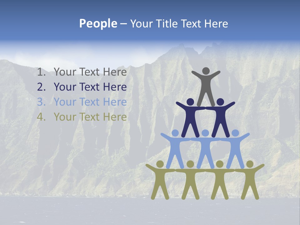 Horizontal View Of Kauai's Famous Na Pali Coast, Inaccessible By Road. PowerPoint Template