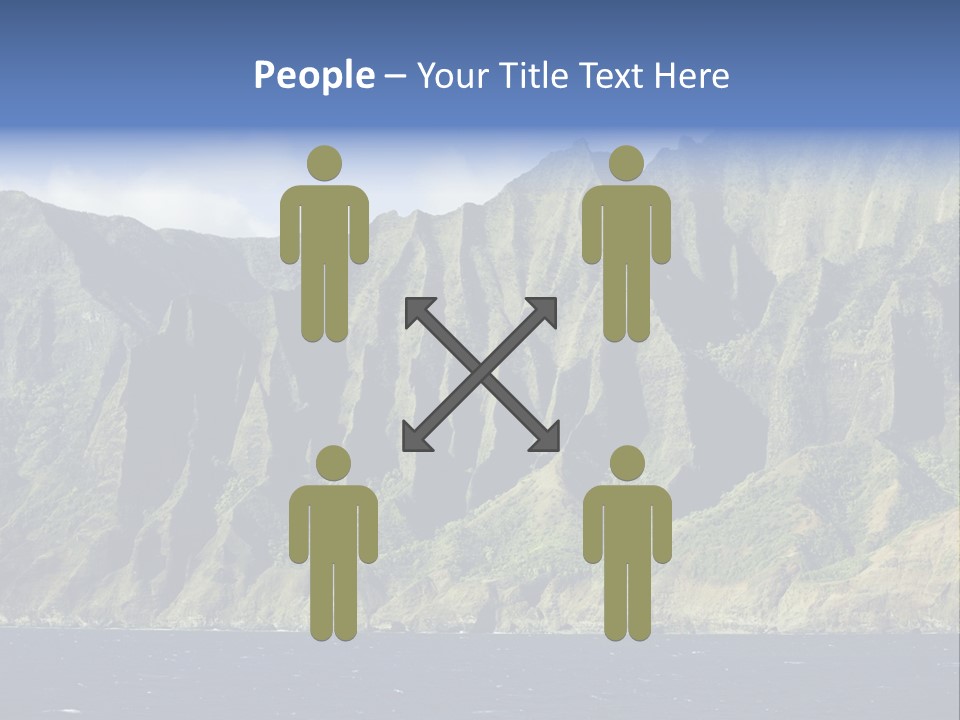 Horizontal View Of Kauai's Famous Na Pali Coast, Inaccessible By Road. PowerPoint Template