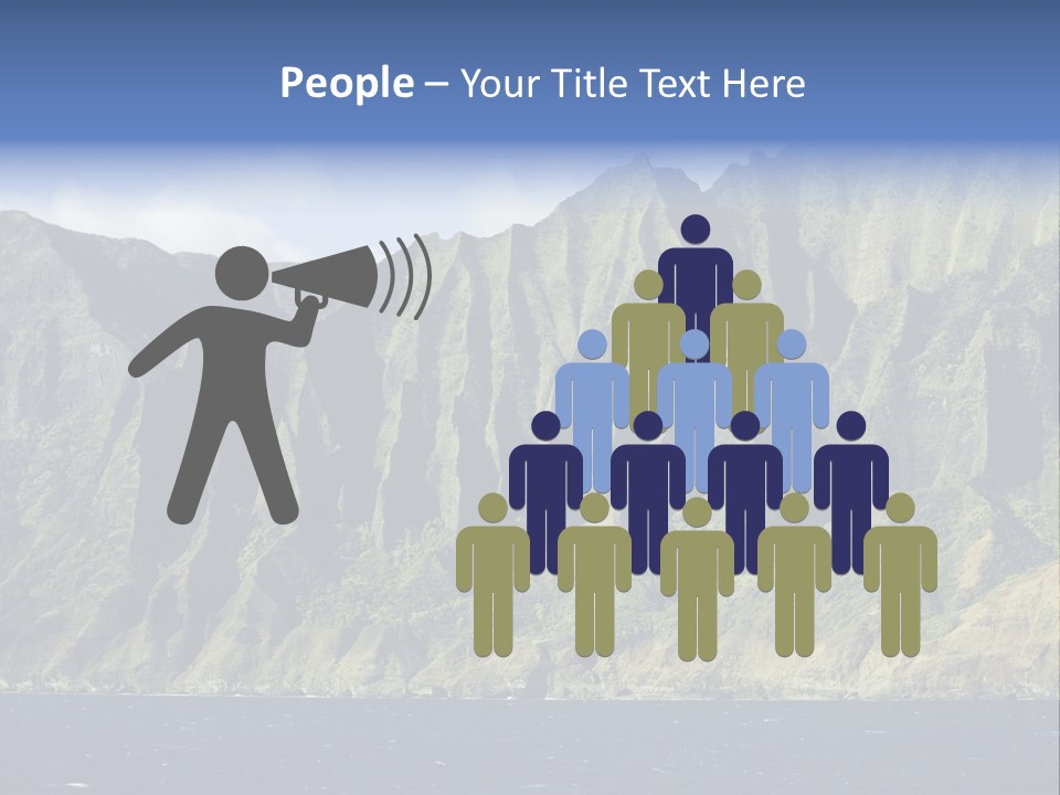 Horizontal View Of Kauai's Famous Na Pali Coast, Inaccessible By Road. PowerPoint Template