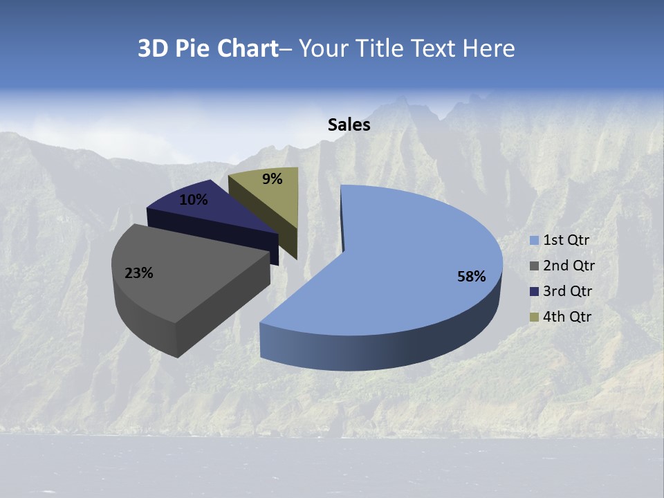 Horizontal View Of Kauai's Famous Na Pali Coast, Inaccessible By Road. PowerPoint Template
