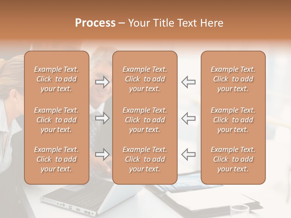 A Group Of Business People Looking At A Laptop PowerPoint Template