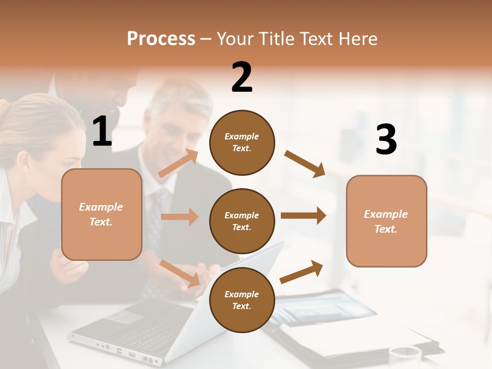 A Group Of Business People Looking At A Laptop PowerPoint Template