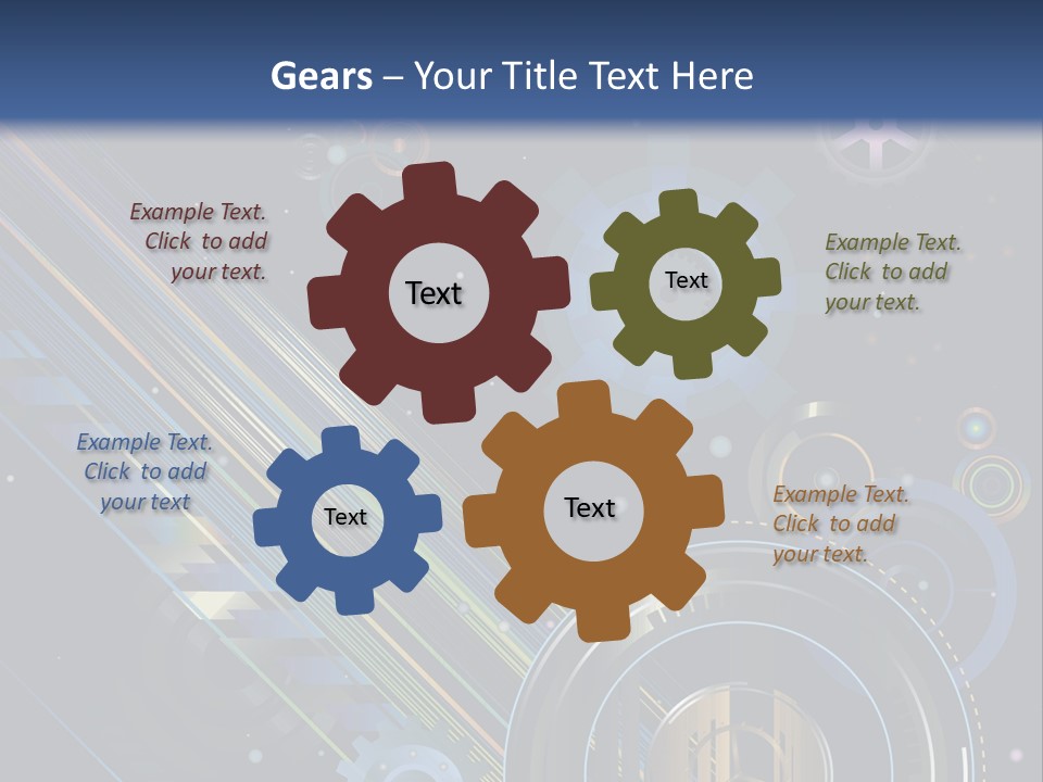 Lots Of Gears, Wheels, Targets, Bubbles, And Other Round Shapes With Linear Elements Against A Black Background Stock Vector Illustration: PowerPoint Template