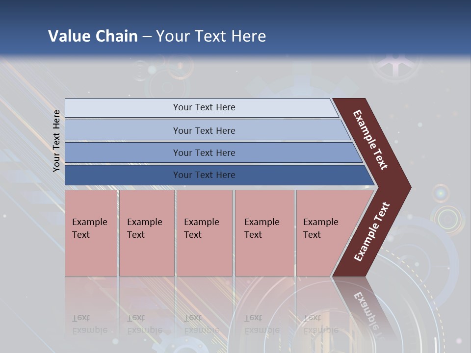 Lots Of Gears, Wheels, Targets, Bubbles, And Other Round Shapes With Linear Elements Against A Black Background Stock Vector Illustration: PowerPoint Template