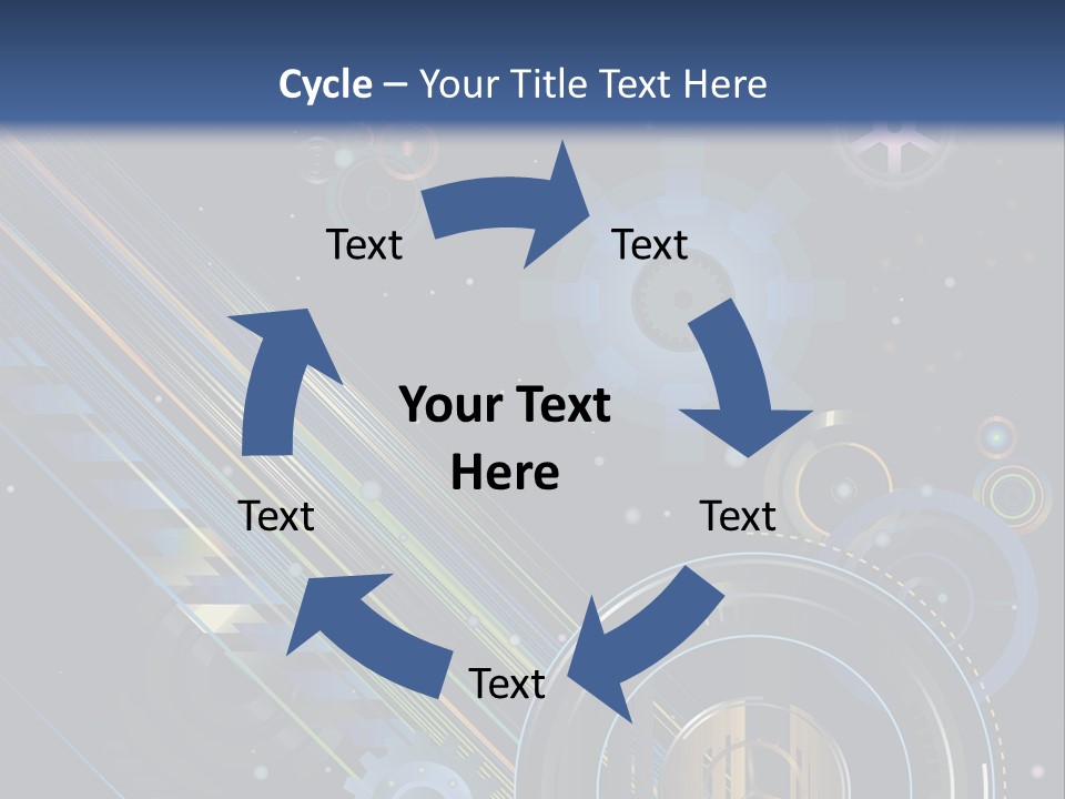 Lots Of Gears, Wheels, Targets, Bubbles, And Other Round Shapes With Linear Elements Against A Black Background Stock Vector Illustration: PowerPoint Template