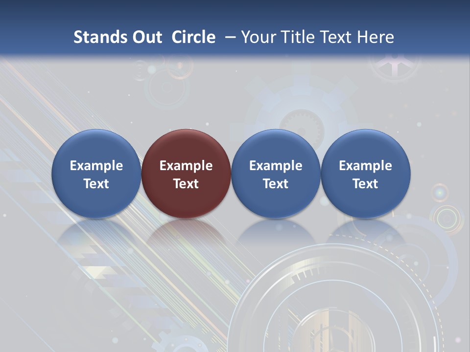 Lots Of Gears, Wheels, Targets, Bubbles, And Other Round Shapes With Linear Elements Against A Black Background Stock Vector Illustration: PowerPoint Template