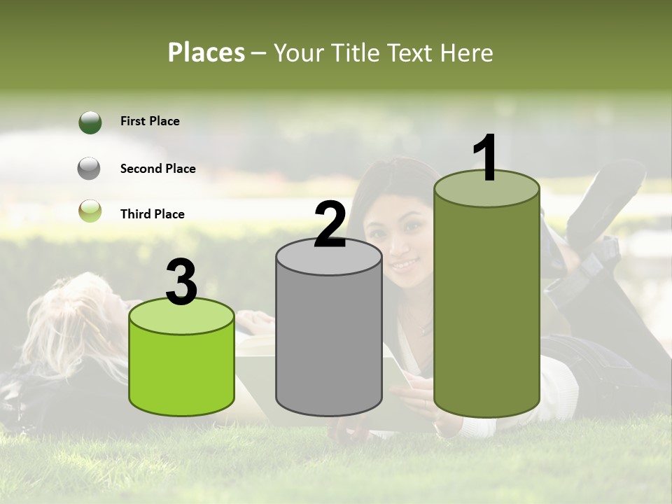 Flower In Water. Creanive Bubbles. White Background PowerPoint Template