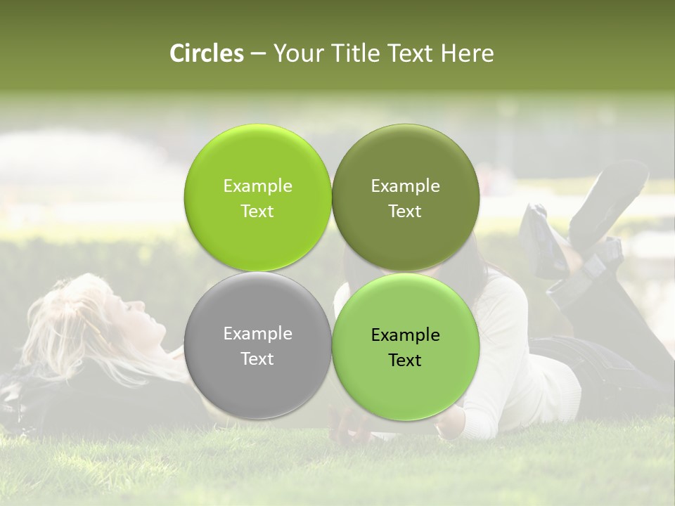 Flower In Water. Creanive Bubbles. White Background PowerPoint Template