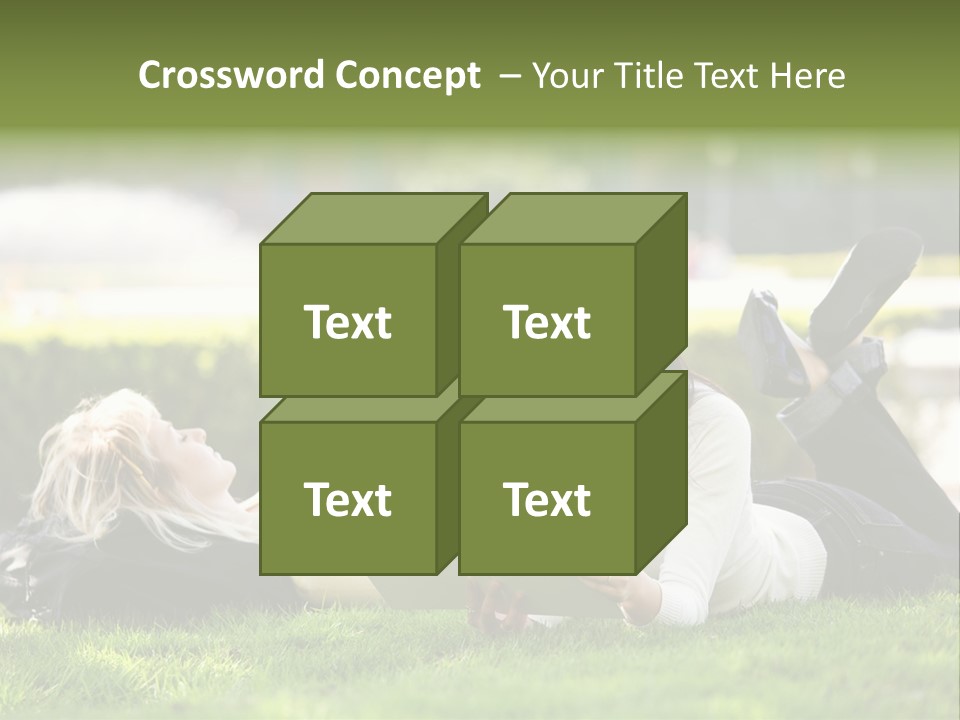 Flower In Water. Creanive Bubbles. White Background PowerPoint Template