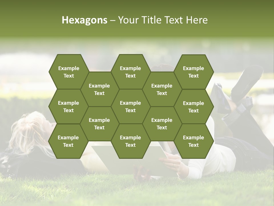 Flower In Water. Creanive Bubbles. White Background PowerPoint Template