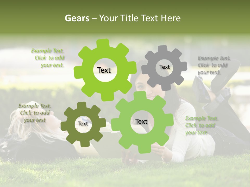 Flower In Water. Creanive Bubbles. White Background PowerPoint Template