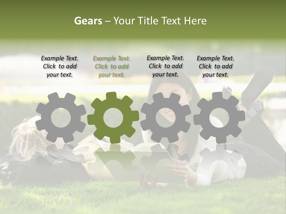 Flower In Water. Creanive Bubbles. White Background PowerPoint Template