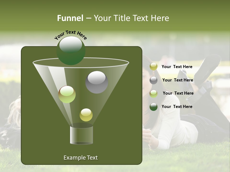 Flower In Water. Creanive Bubbles. White Background PowerPoint Template