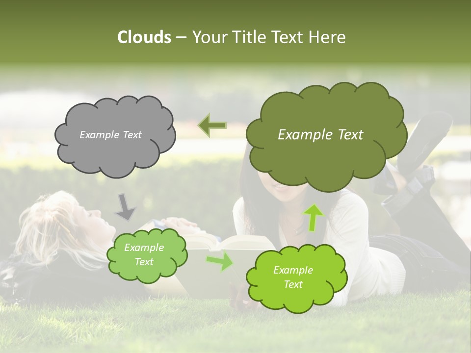 Flower In Water. Creanive Bubbles. White Background PowerPoint Template