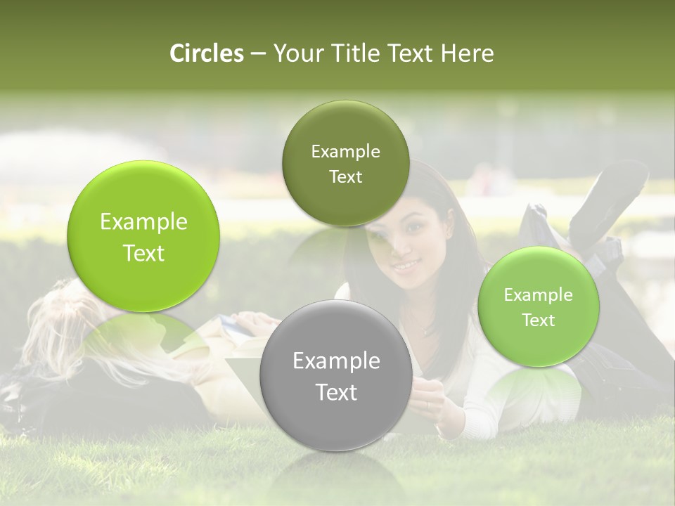 Flower In Water. Creanive Bubbles. White Background PowerPoint Template