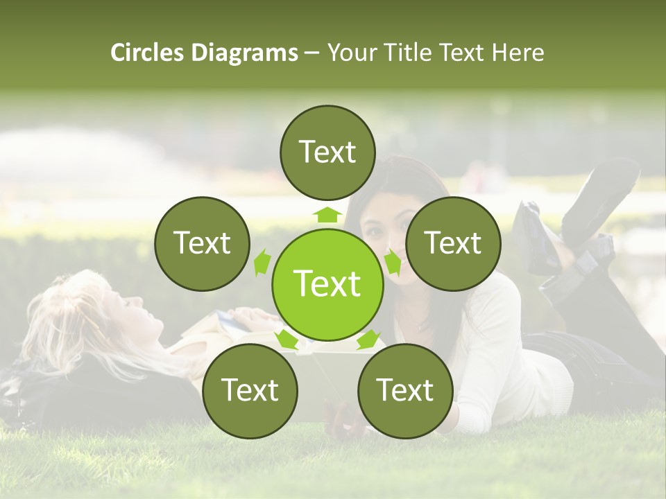 Flower In Water. Creanive Bubbles. White Background PowerPoint Template