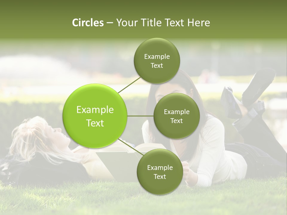 Flower In Water. Creanive Bubbles. White Background PowerPoint Template