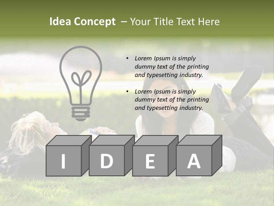 Flower In Water. Creanive Bubbles. White Background PowerPoint Template