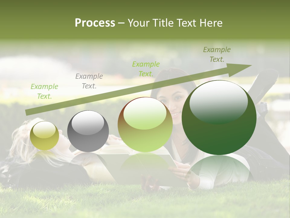 Flower In Water. Creanive Bubbles. White Background PowerPoint Template