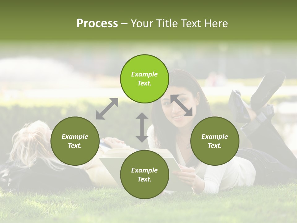 Flower In Water. Creanive Bubbles. White Background PowerPoint Template