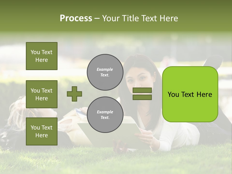 Flower In Water. Creanive Bubbles. White Background PowerPoint Template