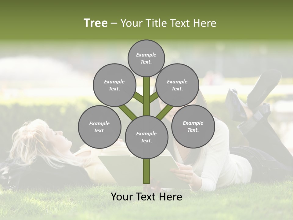 Flower In Water. Creanive Bubbles. White Background PowerPoint Template