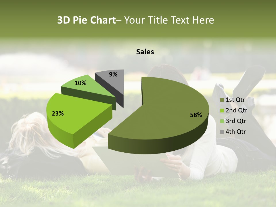 Flower In Water. Creanive Bubbles. White Background PowerPoint Template