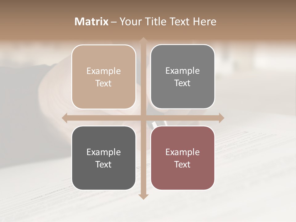 Man Signing Paperwork, New Home In Background PowerPoint Template