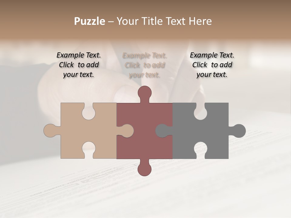 Man Signing Paperwork, New Home In Background PowerPoint Template