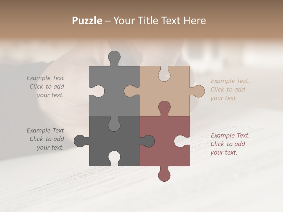 Man Signing Paperwork, New Home In Background PowerPoint Template