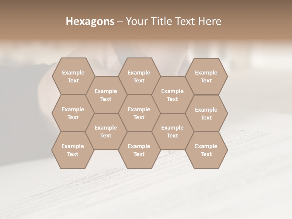 Man Signing Paperwork, New Home In Background PowerPoint Template