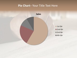 Man Signing Paperwork, New Home In Background PowerPoint Template