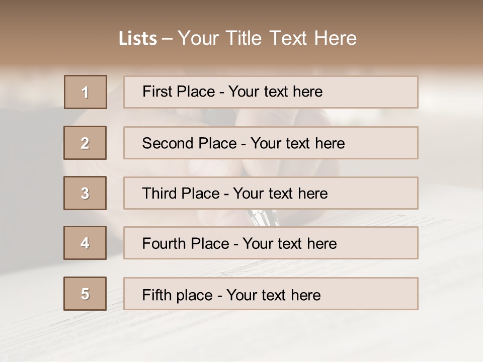 Man Signing Paperwork, New Home In Background PowerPoint Template