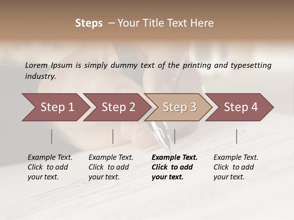 Man Signing Paperwork, New Home In Background PowerPoint Template