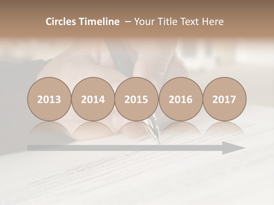 Man Signing Paperwork, New Home In Background PowerPoint Template