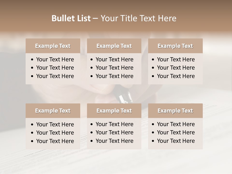 Man Signing Paperwork, New Home In Background PowerPoint Template