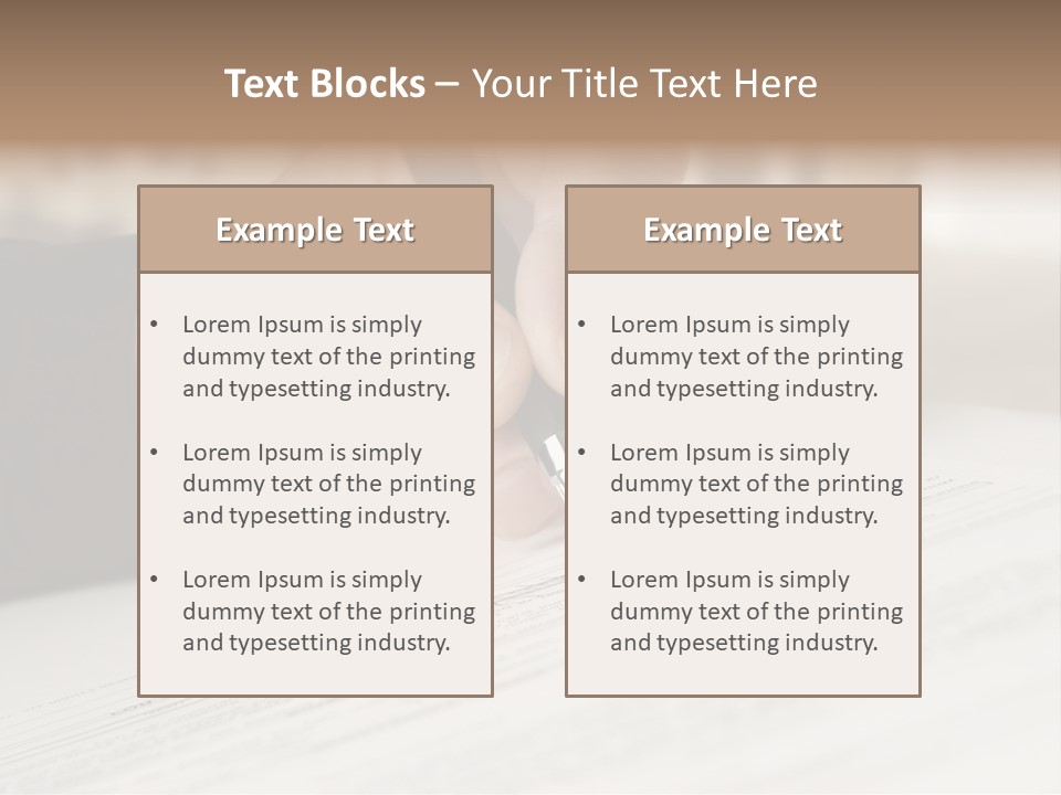 Man Signing Paperwork, New Home In Background PowerPoint Template