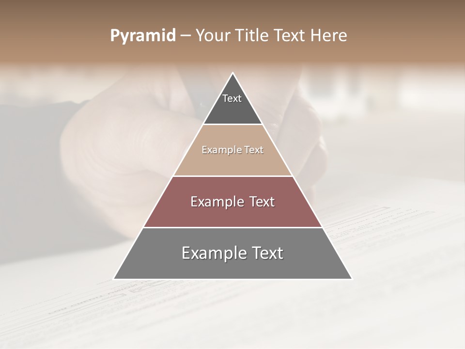 Man Signing Paperwork, New Home In Background PowerPoint Template