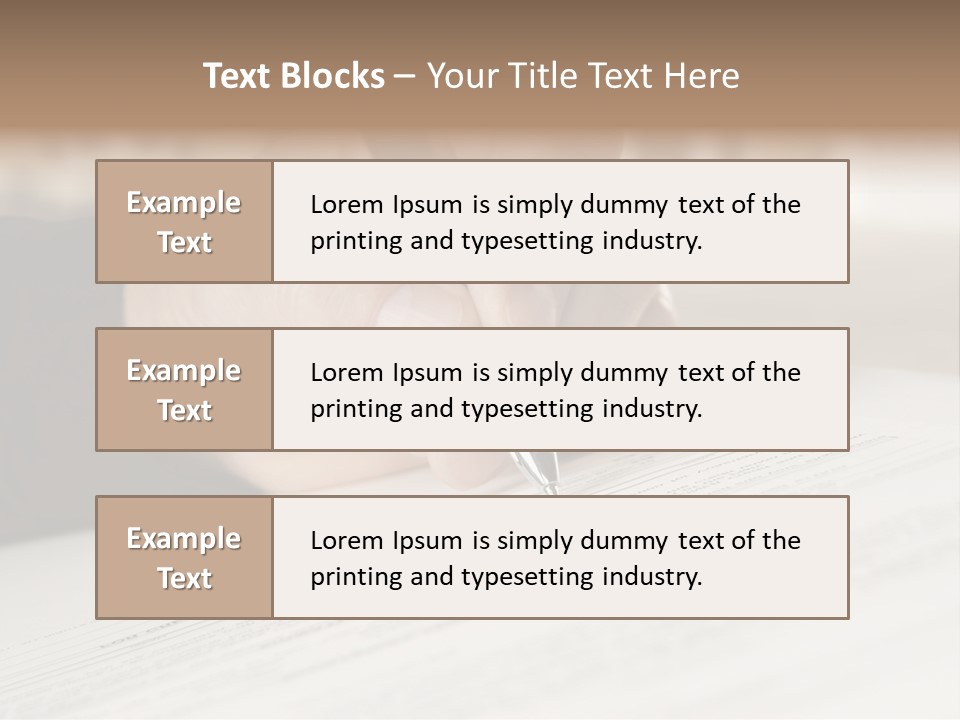 Man Signing Paperwork, New Home In Background PowerPoint Template
