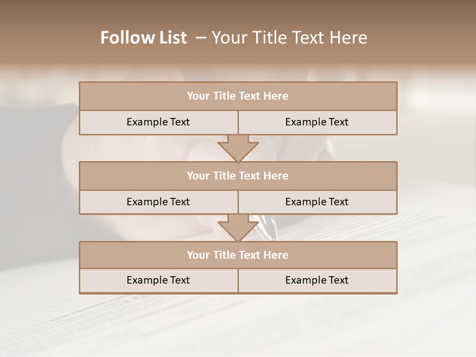 Man Signing Paperwork, New Home In Background PowerPoint Template