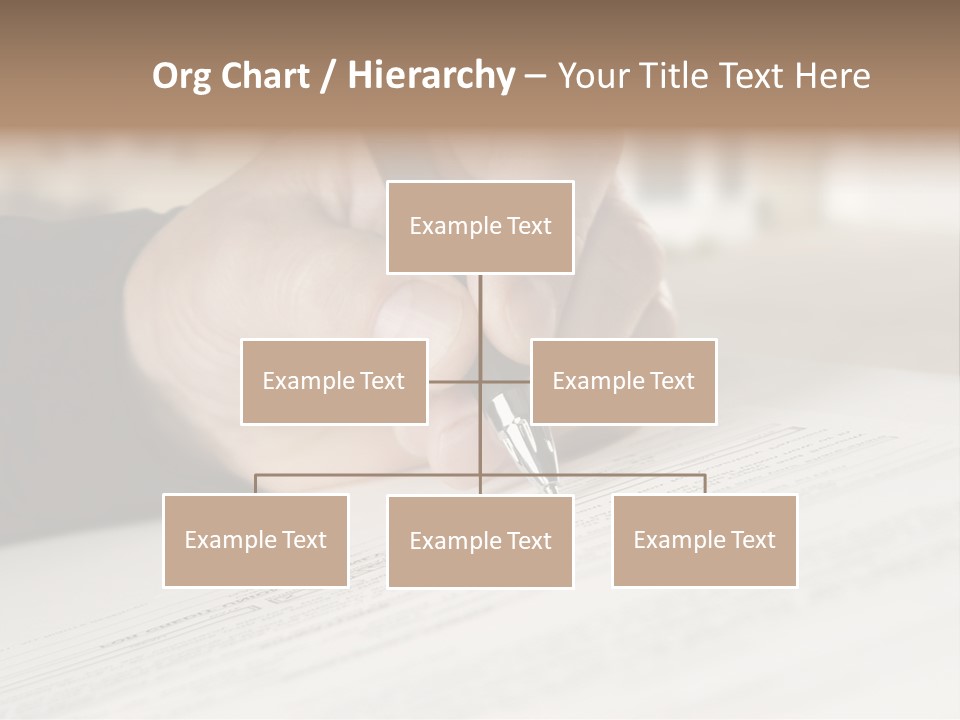 Man Signing Paperwork, New Home In Background PowerPoint Template