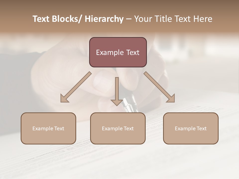 Man Signing Paperwork, New Home In Background PowerPoint Template