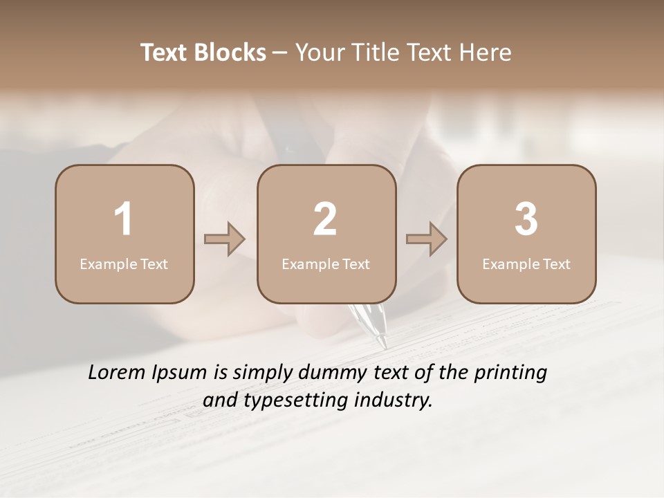 Man Signing Paperwork, New Home In Background PowerPoint Template